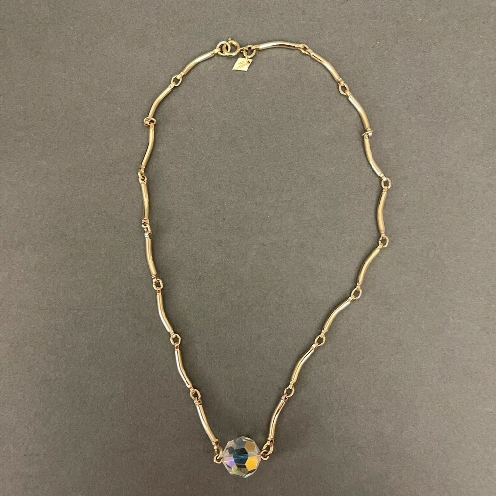 Sarah Cov. Coventry Gold-tone Iridescent Bead Fashion Jewelry Necklace‎